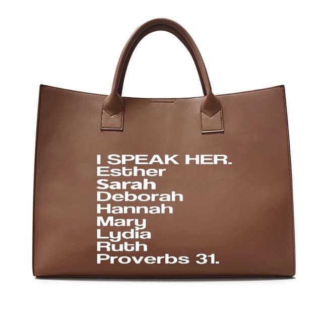 I Speak Her Tote — Coco Brown
