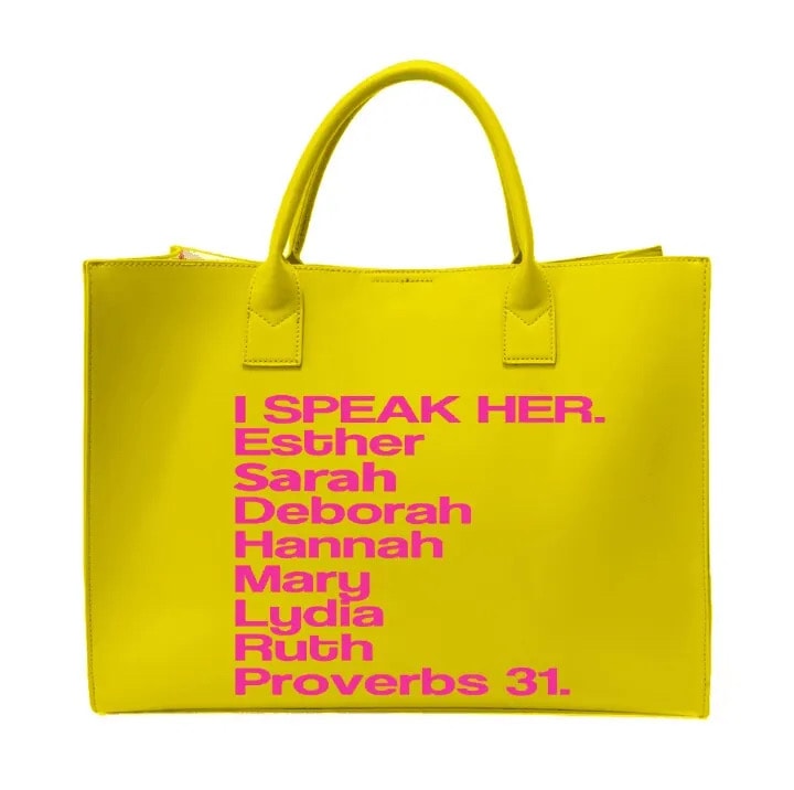 I Speak Her Tote — Pink Lemonade